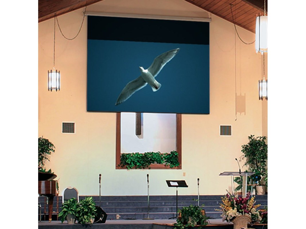 Draper Targa projection screen installed in a church