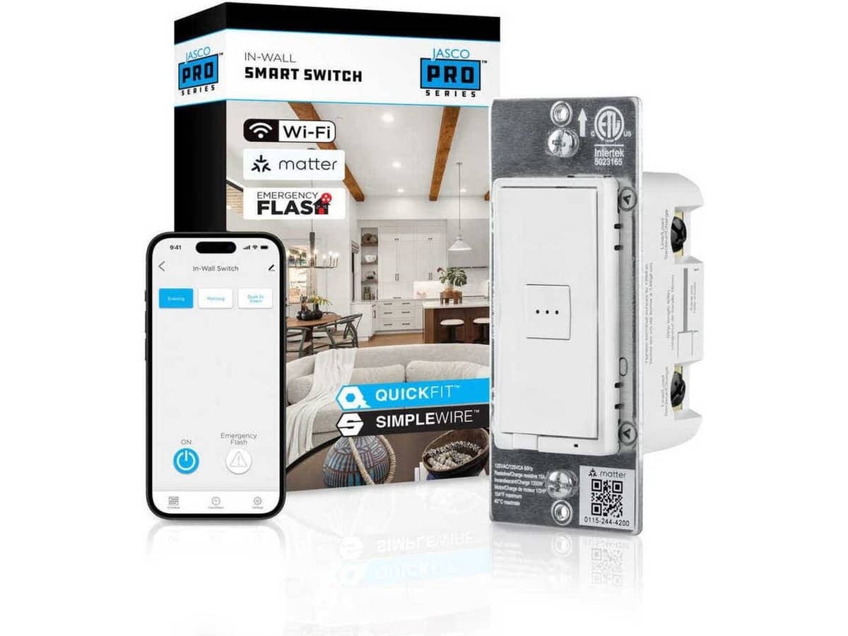 JascoPro 81915 Matter-Enabled Wi-Fi Smart Emergency Flash Switch