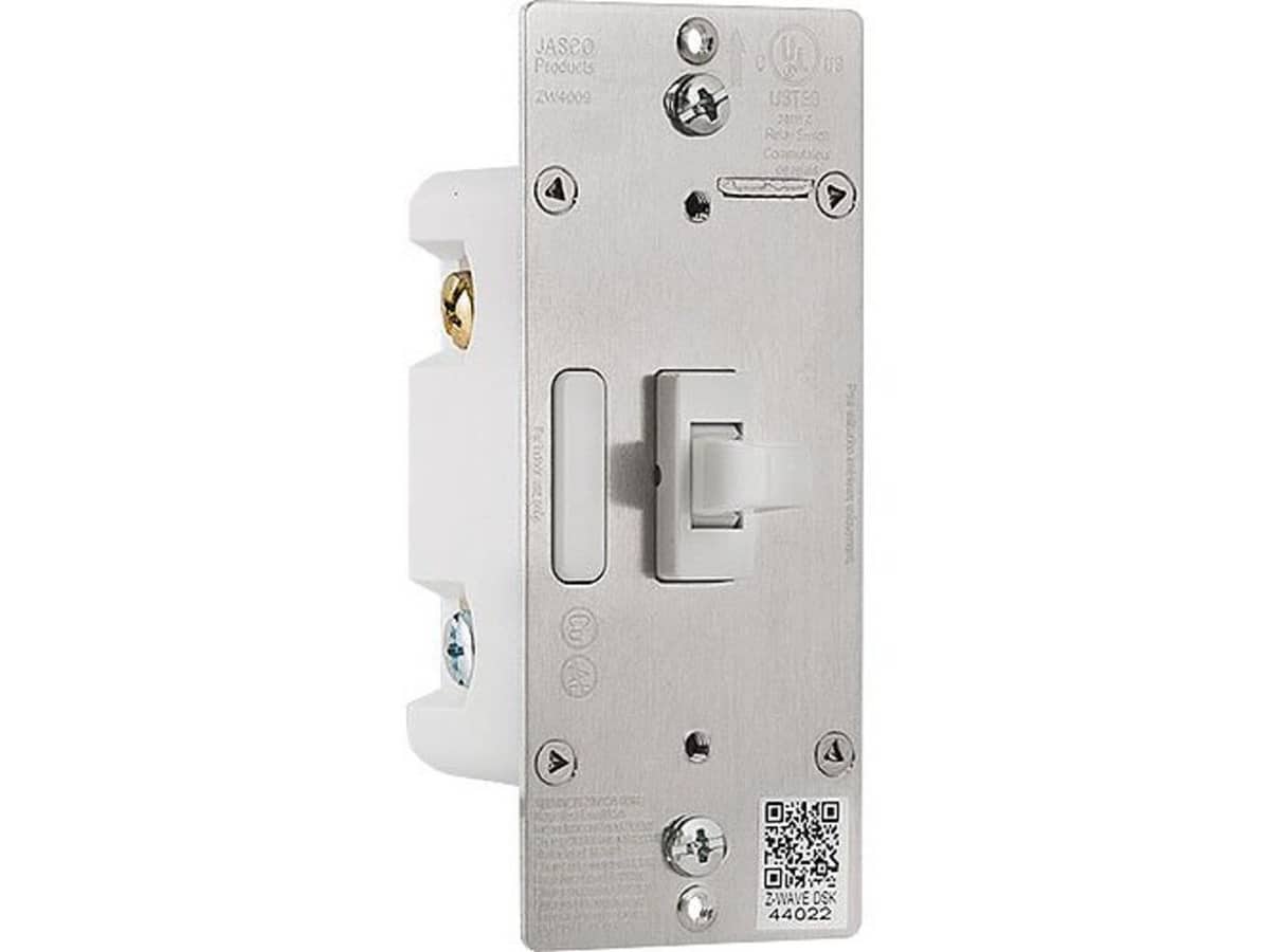 Jasco 46563 Z-Wave In-Wall Smart Toggle Switch with QuickFit and SimpleWire - White