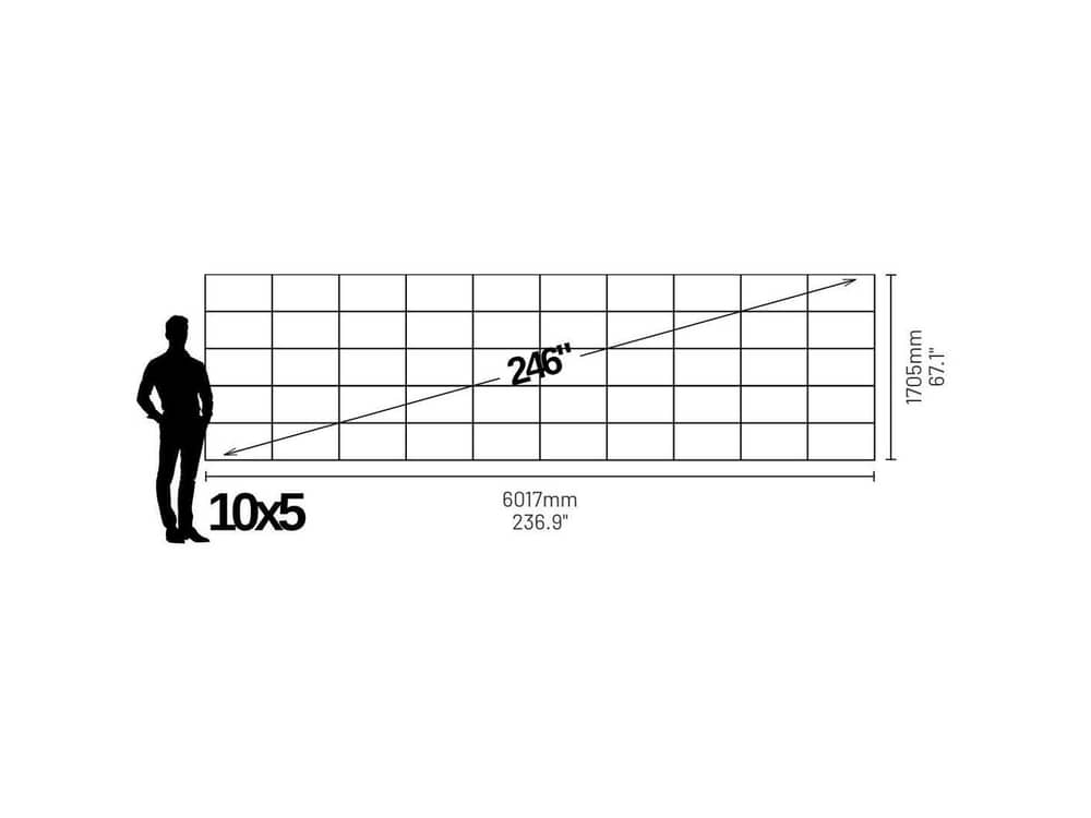 LP7100509S Phase 7680 246" 32:9 Ultrawide Video Wall (0.9mm) - size and dimensions diagram