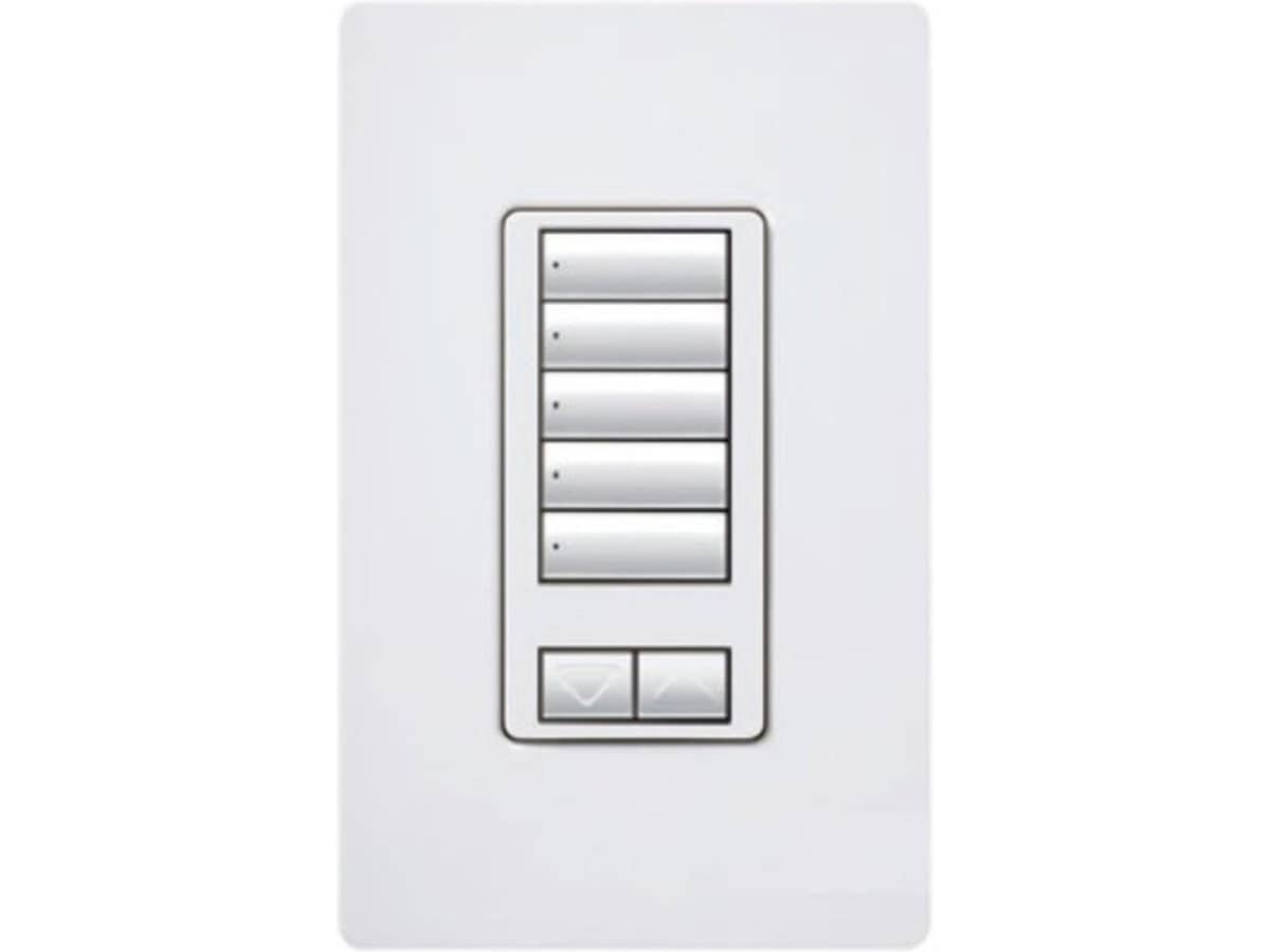 Lutron RKD-W5BRL-WH-E Pre-Engraved Replacement Kit for 5 Button with Raise / Lower Keypad