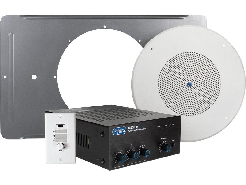 AtlasIED EZSYS-BGM-CPHD Complete Business Music and Paging System for Ceiling Tile Applications