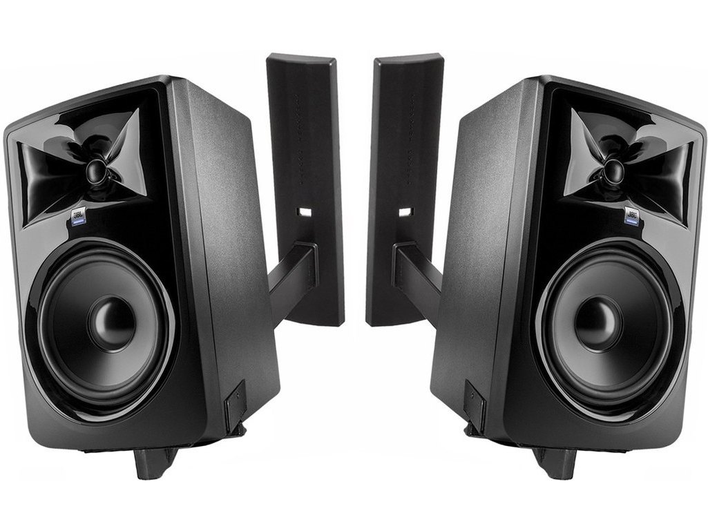 Classroom AV Powered Speaker Package with JBL 308PMKII 8" Monitors and Wall Brackets