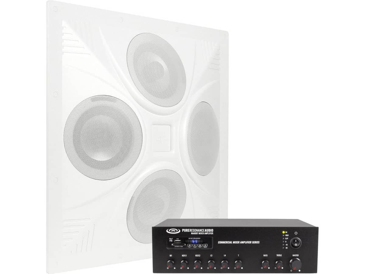 Classroom Sound System with SD4 Ceiling Speaker Array and MA60BT 60W Bluetooth Mixer Amplifier