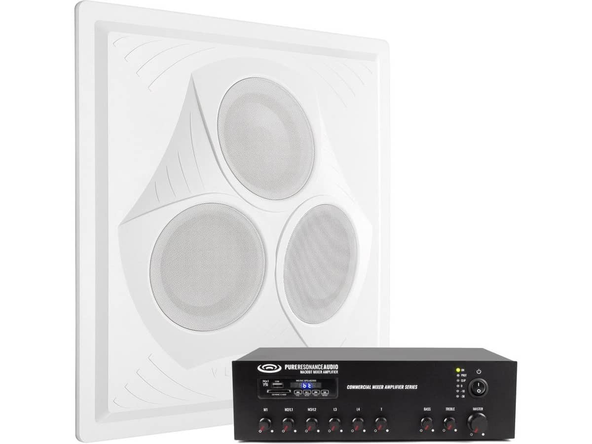 Classroom Sound System with a VCA8 Vector Ceiling Speaker Array and MA30BT 30W Bluetooth Mixer Amplifier