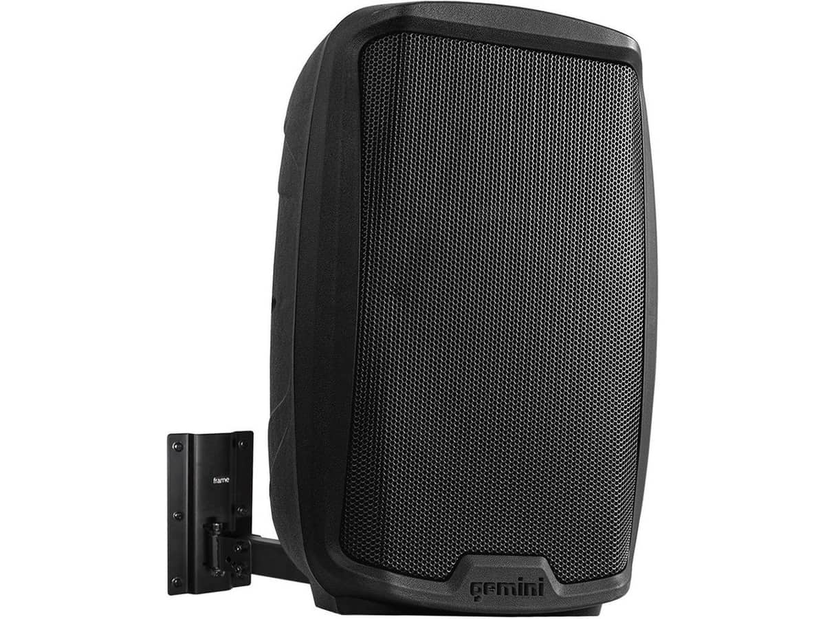Fitness Sound System with Gemini AS-2115BT Bluetooth Powered Speaker and Adjustable Wall Mount